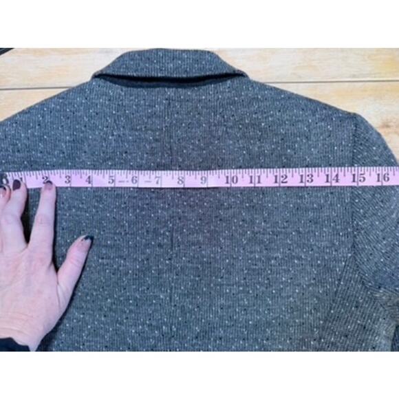 Theory Dancey K Tweed Blazer Sz 8 Black White Preppy Work Academia Capsule Brit - Picture 6 of 14